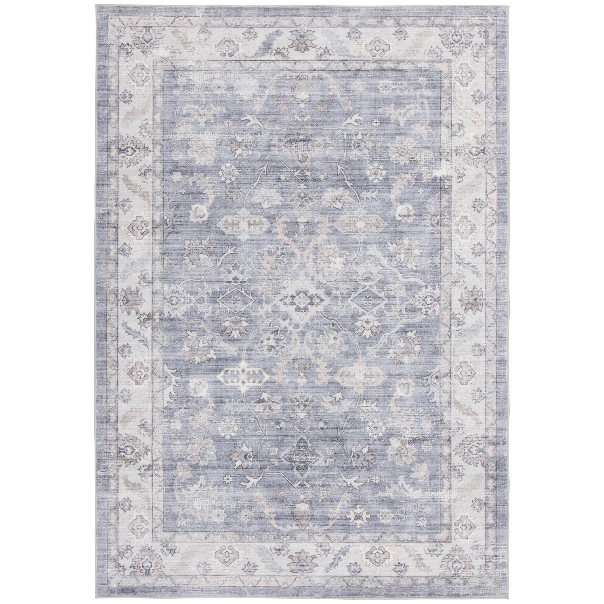 Better Homes & Gardens 5x7 Blue Persian Machine Washable Faux Fur Indoor Area Rug - Walmart.com | Walmart (US)