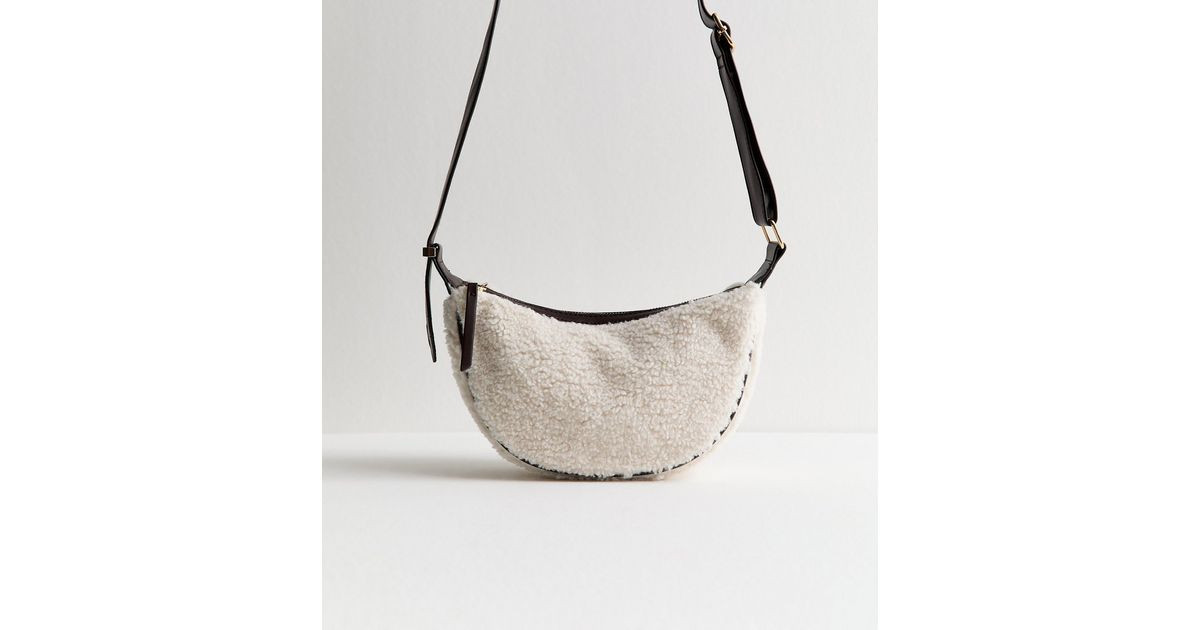 Off White Borg Sling Cross Body Bag | New Look | New Look (UK)