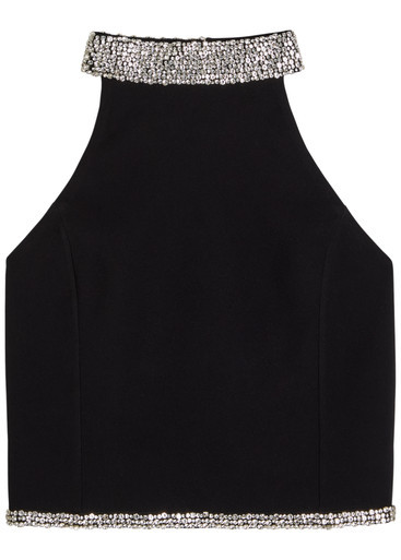 Gatz crystal-embellished crepe crop top | Harvey Nichols