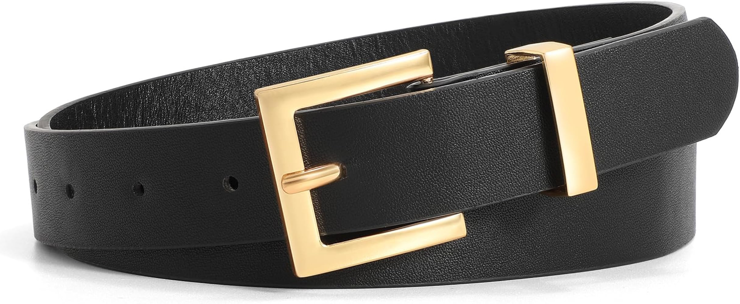 XZQTIVE Women's Leather Belts for Jeans Pants Dresses Fashion Ladies Belt with Square Buckle Blac... | Amazon (US)