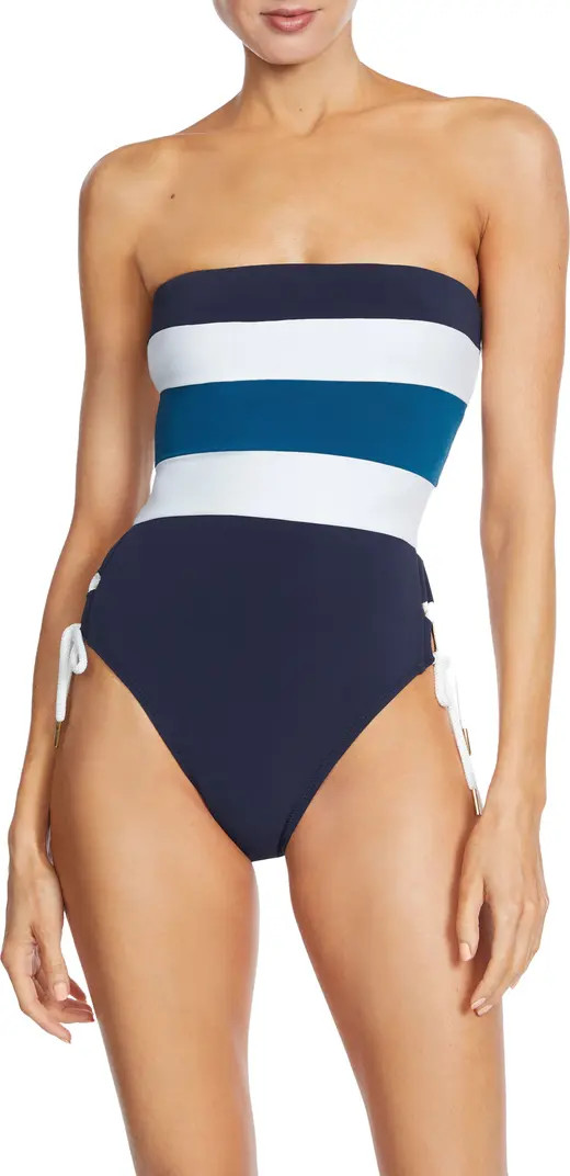 Emma Colorblock Side Lace-Up One-Piece Swimsuit | Nordstrom