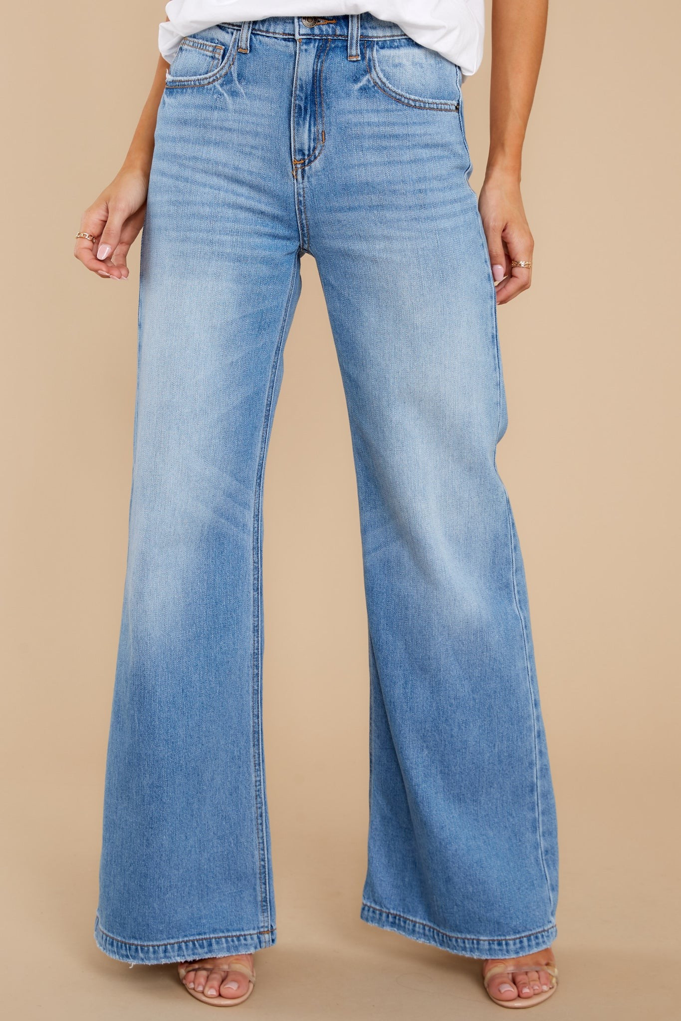 Another Jam Session Medium Wash Wide Leg Jeans | Red Dress 