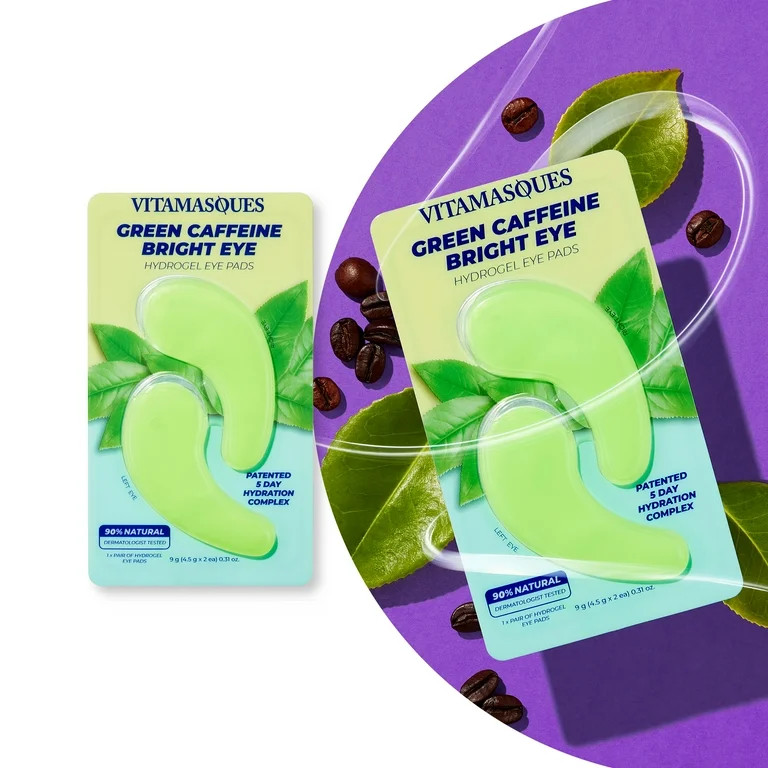 Vitamasques Green Caffeine Bright Eye Hydrogel Eye Pads, 1 Pair | Walmart (US)