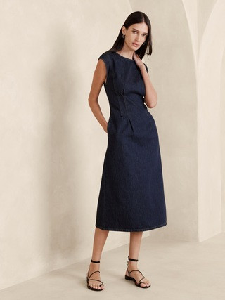 Lina Italian Denim Midi Dress | Banana Republic (US)
