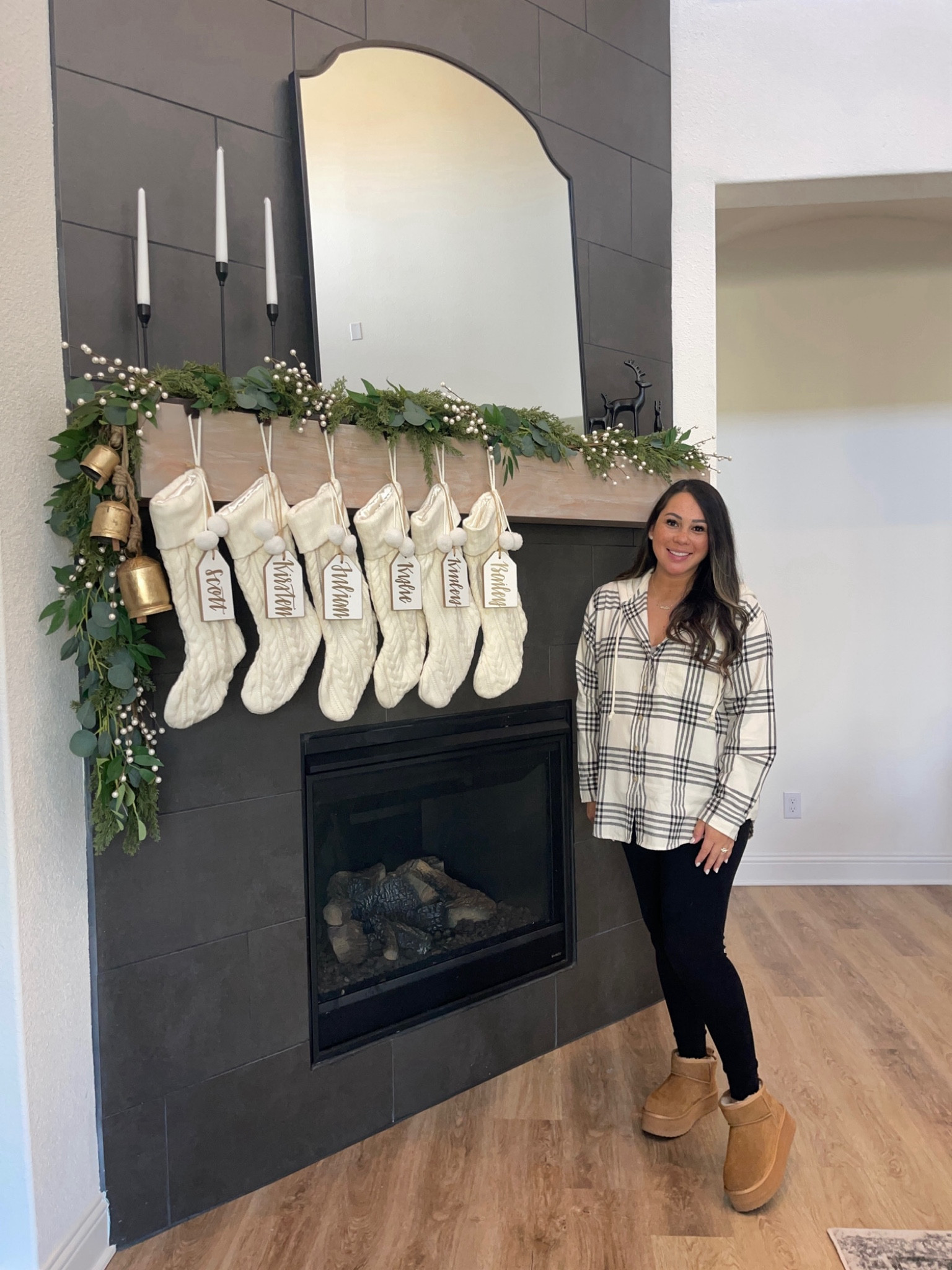 Loving this new hooded flannel, and it on sale! 🙌🏼 Glad I can just size up to make it maternity friendly, too! 🖤 

If you like the decor, check out my other post! 😘

#LTKHoliday #LTKSaleAlert #LTKFindsUnder50