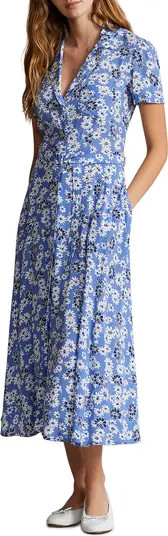 Hampton Floral Crepe Midi Shirtdress | Nordstrom