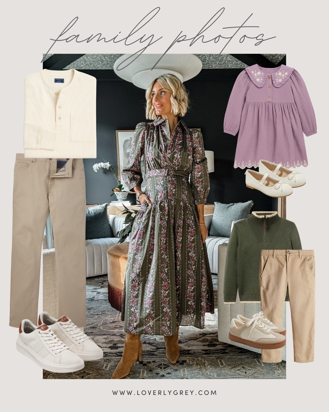 Fall family photo outfit inspiration! This green dress has purple & white flowers on it! This dress is so pretty and can be worn for work, dinner, church, etc!

Loverly Grey, fall family photos, fall outfits, fall dress, floral dress, kids outfits, men’s outfits

#LTKFamily #LTKSeasonal