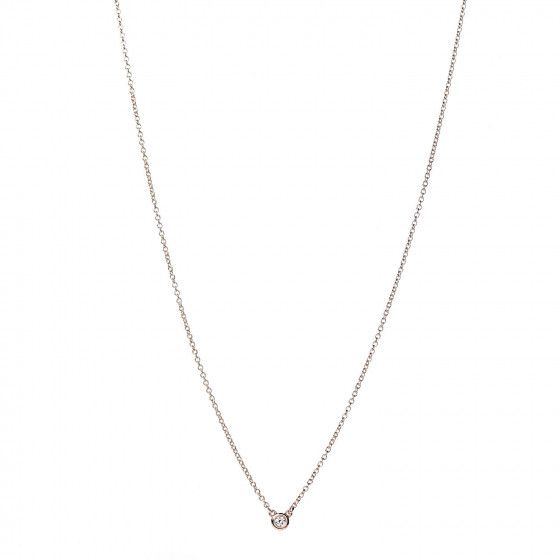 TIFFANY 18K Rose Gold Diamond .03ct Elsa Peretti Diamonds by the Yard Pendant Necklace | Fashionphile