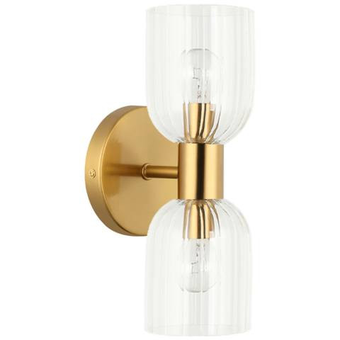 Vienna 11 1/2" High Aged Brass 2-Light Wall Sconce | Lamps Plus