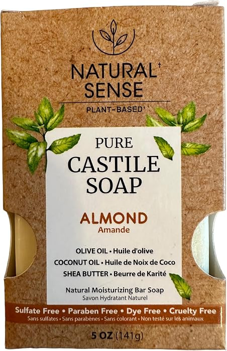 Natural Sense Plant-Based Pure Castile Soap, ALMOND, Sulfate-Free, Paraben-Free, Dye-Free, w/Oliv... | Amazon (US)