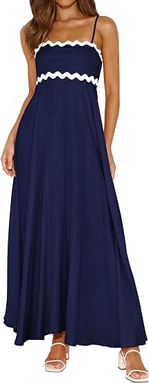 PRETTYGARDEN Womens Spaghetti Strap Maxi Dresses 2024 Summer Casual Sleeveless Smocked Boho A Lin... | Amazon (US)