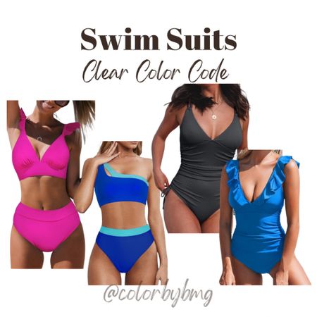 Clear Color Code Swimsuits 

Clear Winter
Clear Spring

Suit Colors:
1. Neon Pink
2. Sky Blue 12
3. Grey
4. Royal Blue
