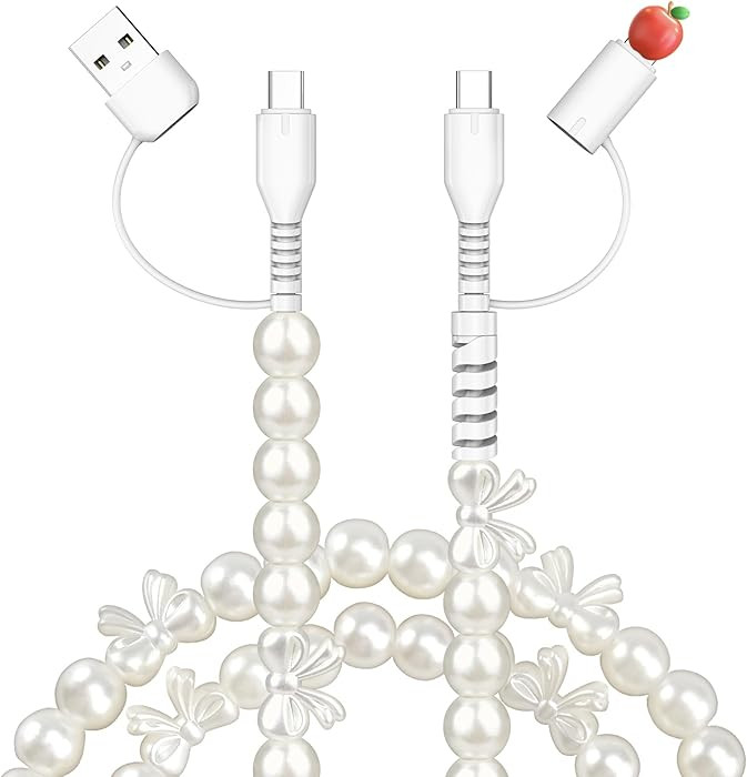 Amazon.com: 4 in 1 USB C Cable 3FT Beaded Multi Charging Cable [MFi Certified] Pearl iPhone Charg... | Amazon (US)