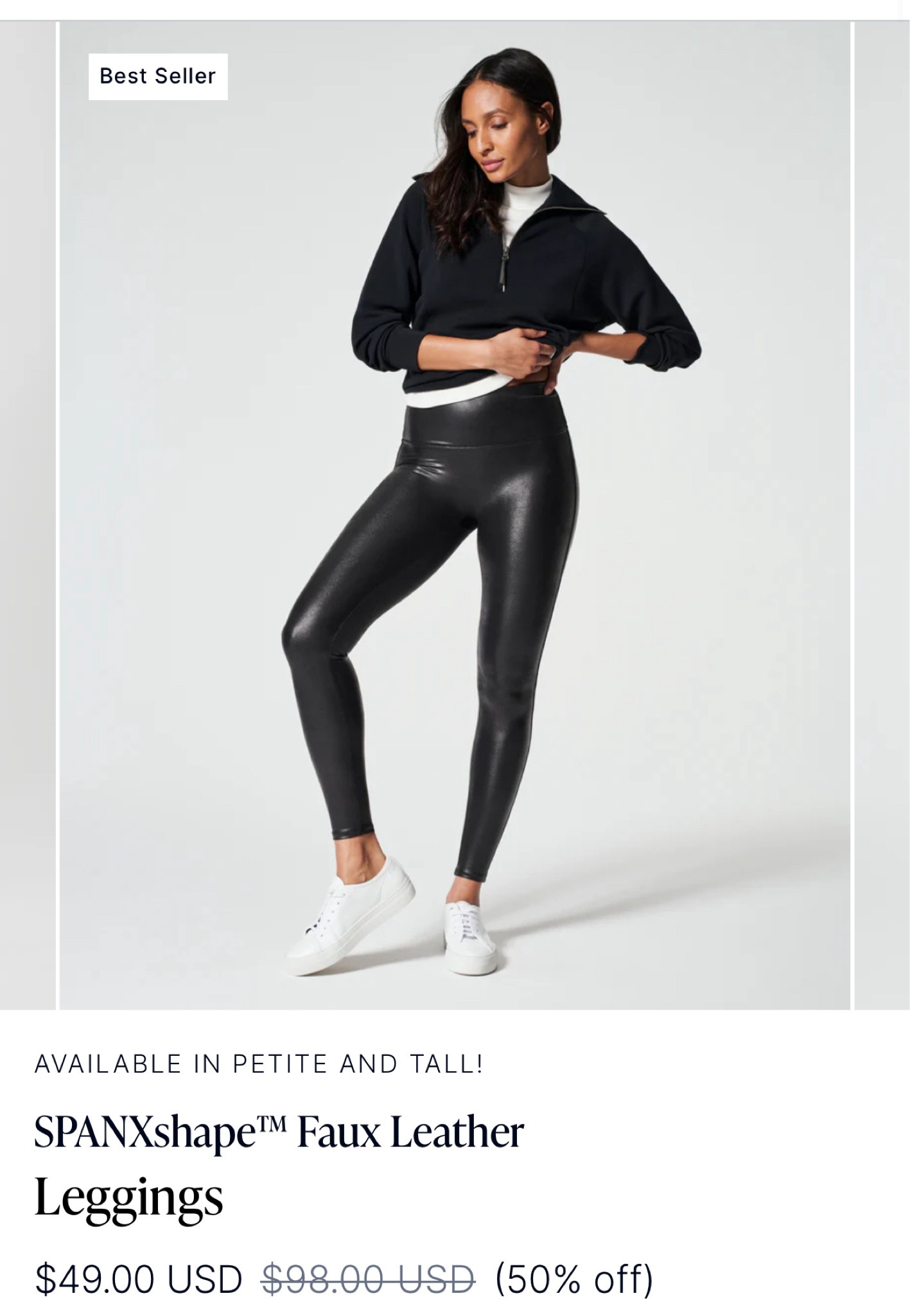 My favorite Spanx faux leather leggings are 50% off. 

#LTKSaleAlert #LTKCyberWeek #LTKHoliday