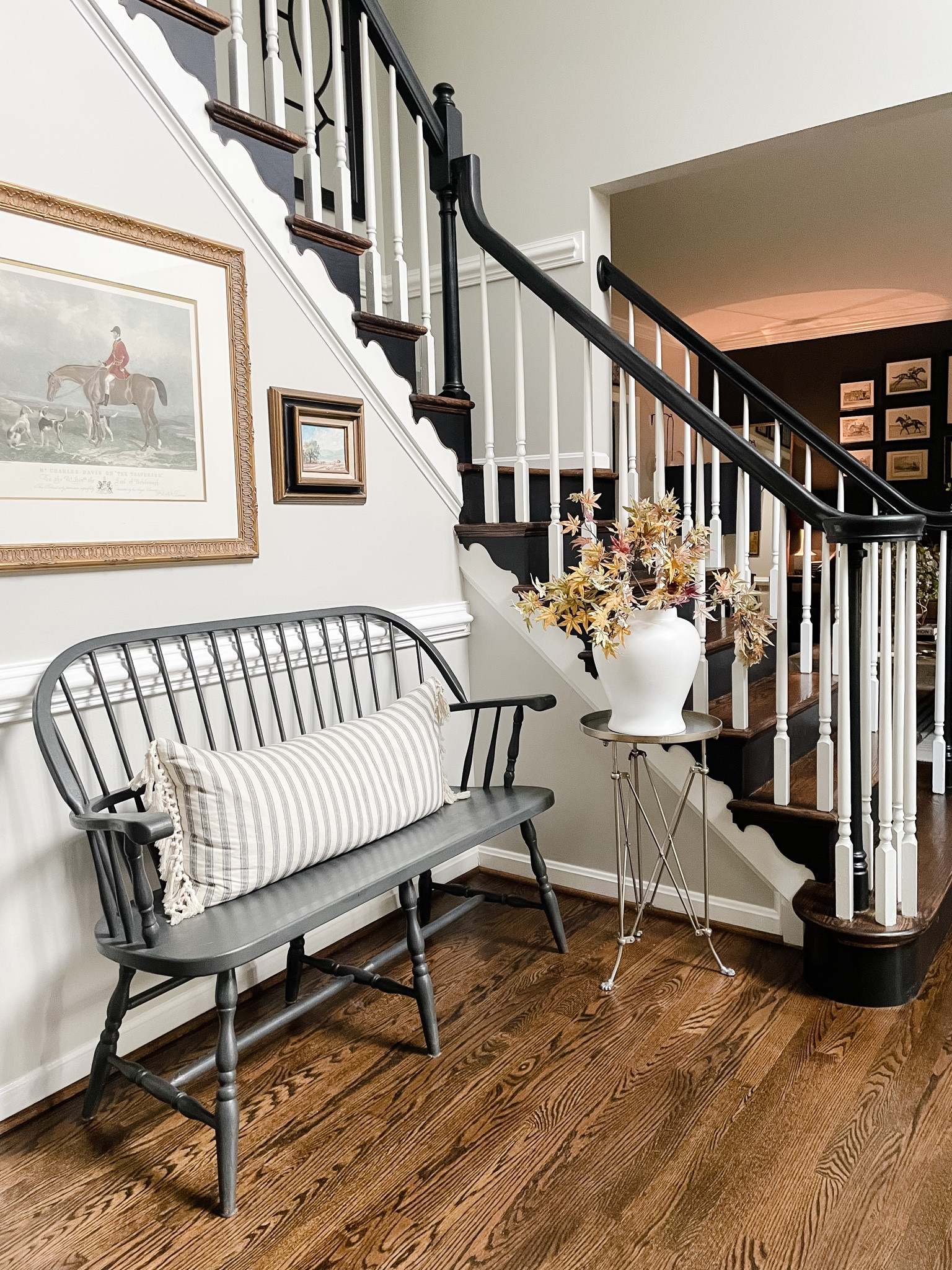 Fall decor for your entryway 
Windsor bench, faux floral arrangement, faux stems, seasonal stems, side table 

#LTKSeasonal #LTKhome