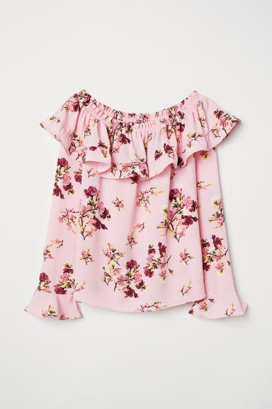 H & M - Off-the-shoulder Blouse - Pink | H&M (US + CA)