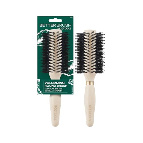 EcoTools Volumizing Round Hairbrush, Achieve Full Blow Out, Heat Resistant For Easy Blow Drying, Vegan Bristles Tame Frizz & Smooth Hair, Made With Renewable Bamboo, Cruelty-Free, 1 Count | Amazon (US)