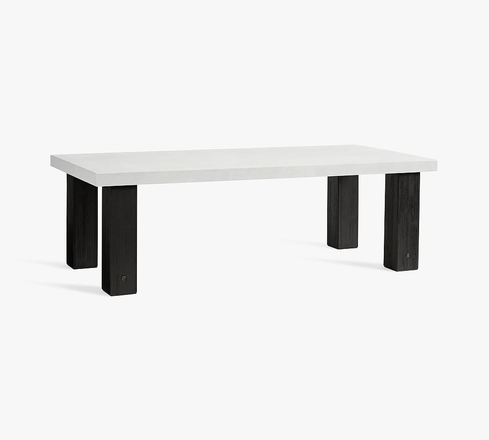 Abbott Concrete & Acacia Chunky Leg Outdoor Dining Table (96") | Pottery Barn (US)