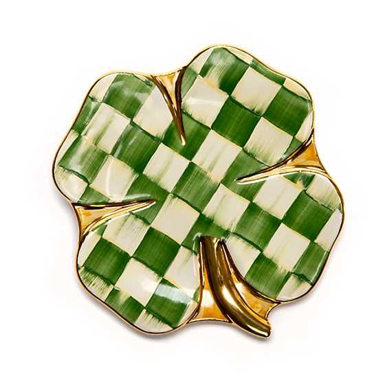 Lucky Check Clover Plate | MacKenzie-Childs