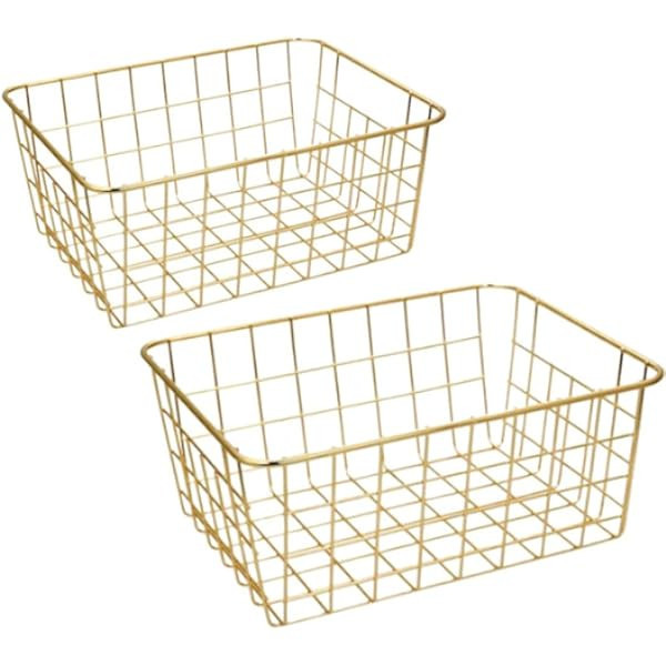 Homaisson 4 PCS Gold Wire Baskets, 10.9'' x 8.6'' x 4.6''Metal Storage Baskets, Wire Mesh Storage... | Amazon (US)