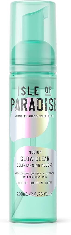 Isle of Paradise Glow Clear Self-Tanning Mousse, Medium (Golden Glow) - Red Cancelling and Color ... | Amazon (US)