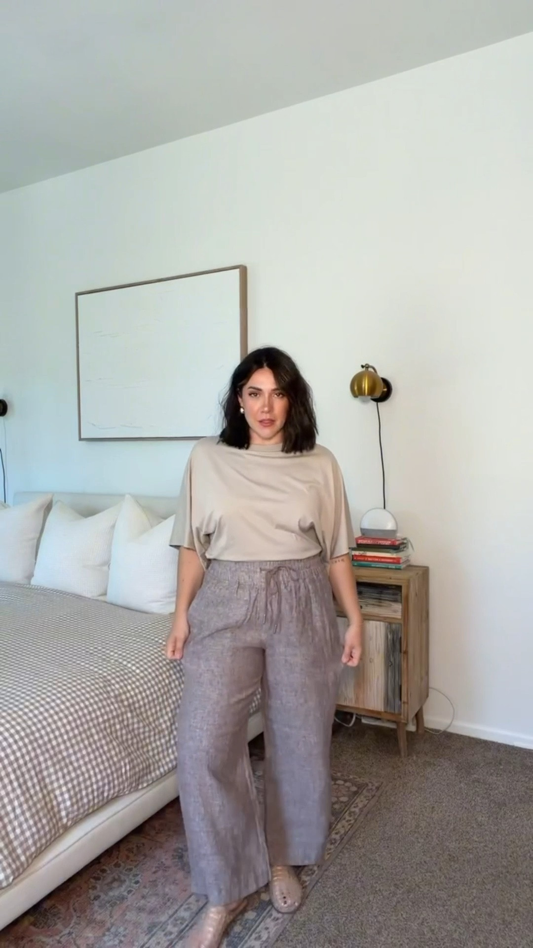 100% European linen wide leg pants perfect for all season, super high quality at an amazing price, under $50! Size L, 28  inseam, size up or go longer inseam for more length!

#LTKootd #LTKMidsize #LTKSeasonal