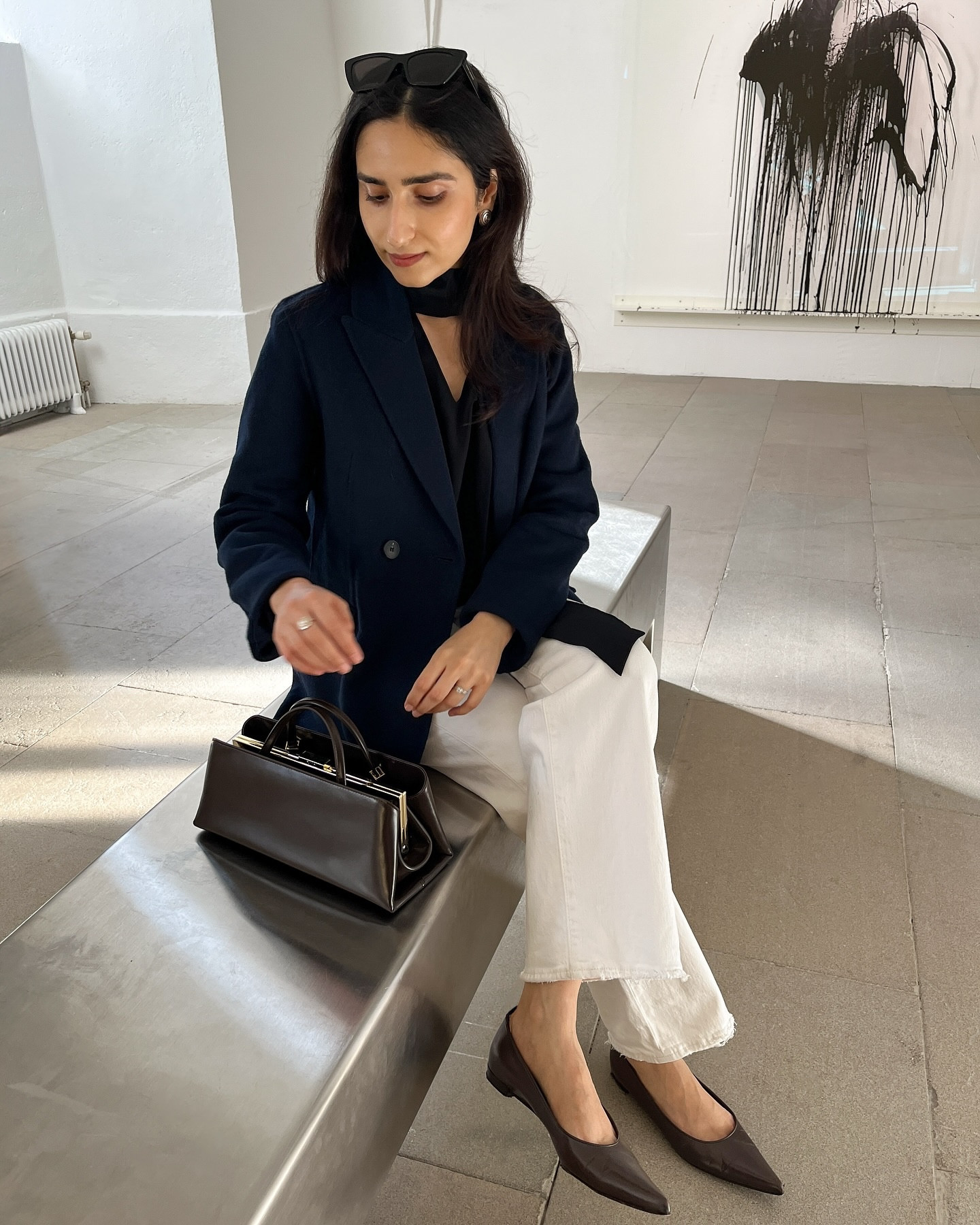 There’s something about fall and soft tailored looks.
.
.
Fall outfit, Chic fall look, Autumn outfit, Navy blazer fall outfit, Brown tones for fall