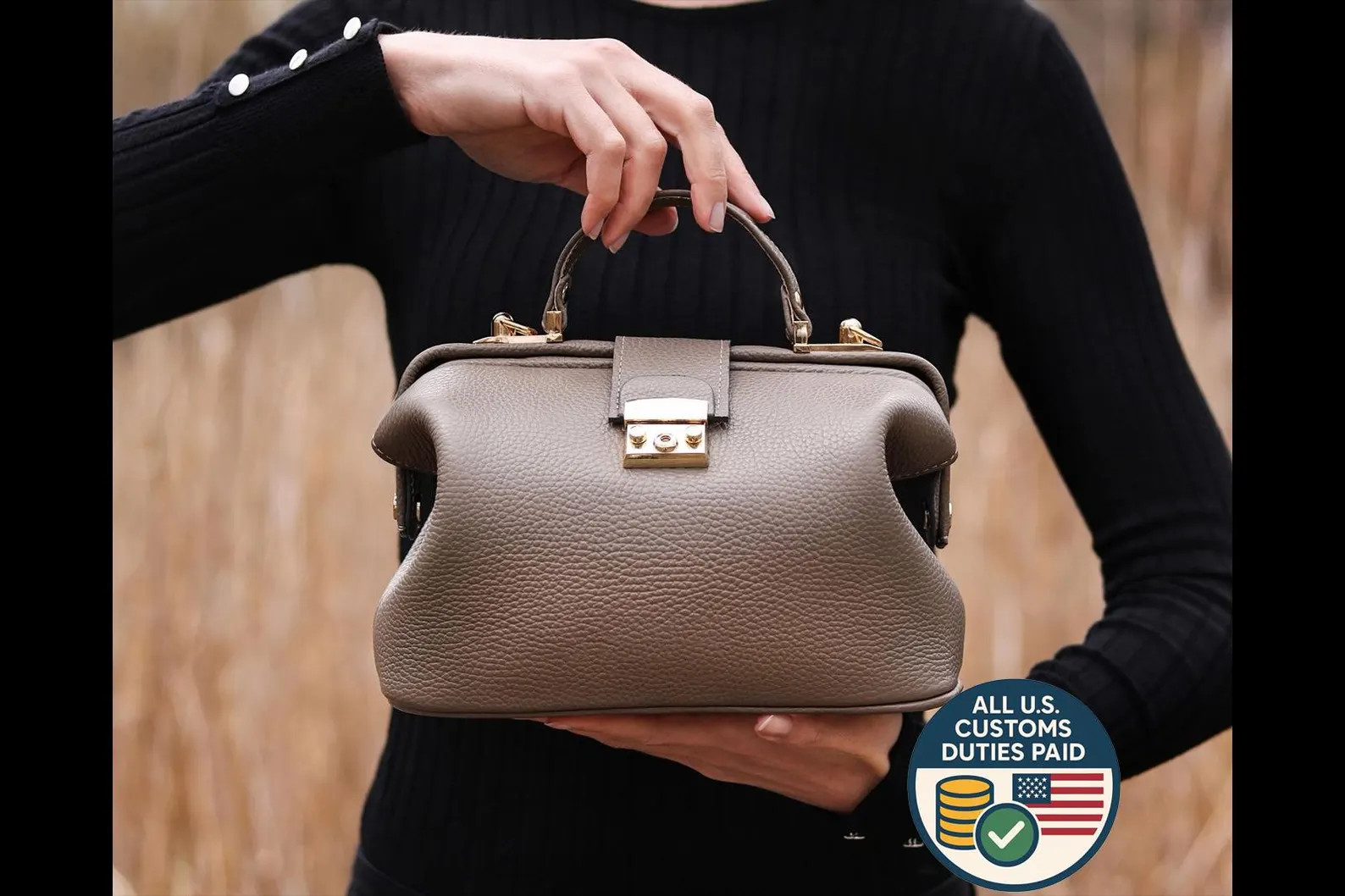 LEATHER DOCTOR BAG - Modern Lady Bag - Soft Taupe Leather Crafted Doctor Style Handbag - Cross Bo... | Etsy (US)