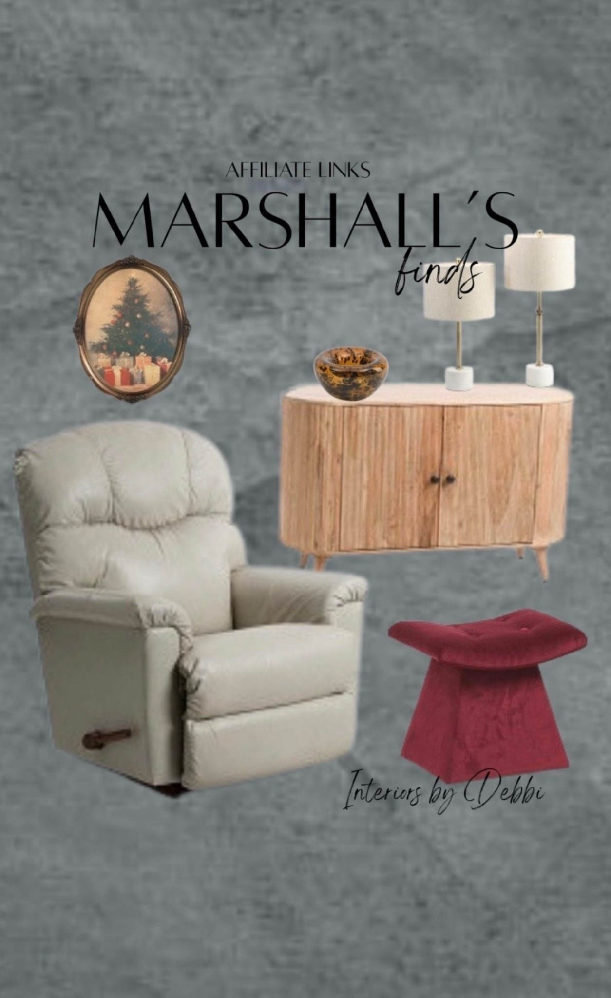 Marshall’s Find
Leather recliner, red stool, cabinet, lamps, framed art, transitional home, modern decor, amazon find, amazon home, target home decor, mcgee and co, studio mcgee, amazon must have, pottery barn, Walmart finds, affordable decor, home styling, budget friendly, accessories, neutral decor, home finds, new arrival, coming soon, sale alert, high end look for less, Amazon favorites, Target finds, cozy, modern, earthy, transitional, luxe, romantic, home decor, budget friendly decor, Amazon decor #marshalls




#LTKGiftGuide #LTKHoliday #LTKHome