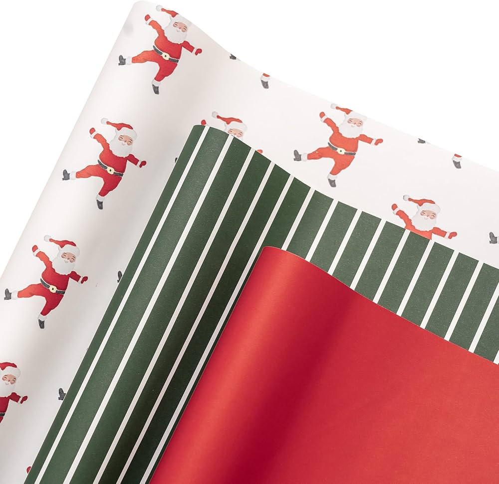 Merry Market Satin Christmas Wrapping Paper (Santa) | Amazon (US)