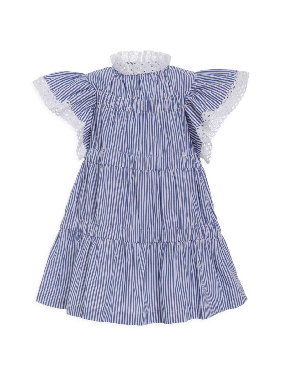 Little Girl's & Girl's Axelle Striped Flutter Sleeve Dress | Saks Fifth Avenue
