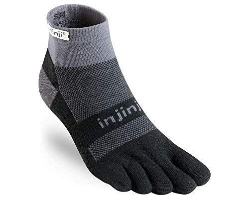 Injinji 2.0 Men's Run Midweight Mini Crew Toesocks, Black/Gray, Medium | Amazon (US)