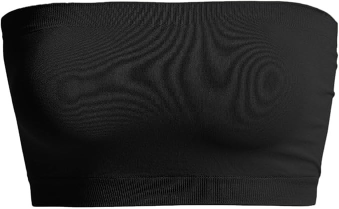 TheMogan Women's Seamless Bandeau Bra Tube Top Strapless Nylon/Span Stretch Bralette | Amazon (US)