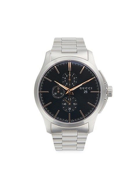 Gucci Stainless Steel Chronograph Bracelet Watch on SALE | Saks OFF 5TH | Saks Fifth Avenue OFF 5TH