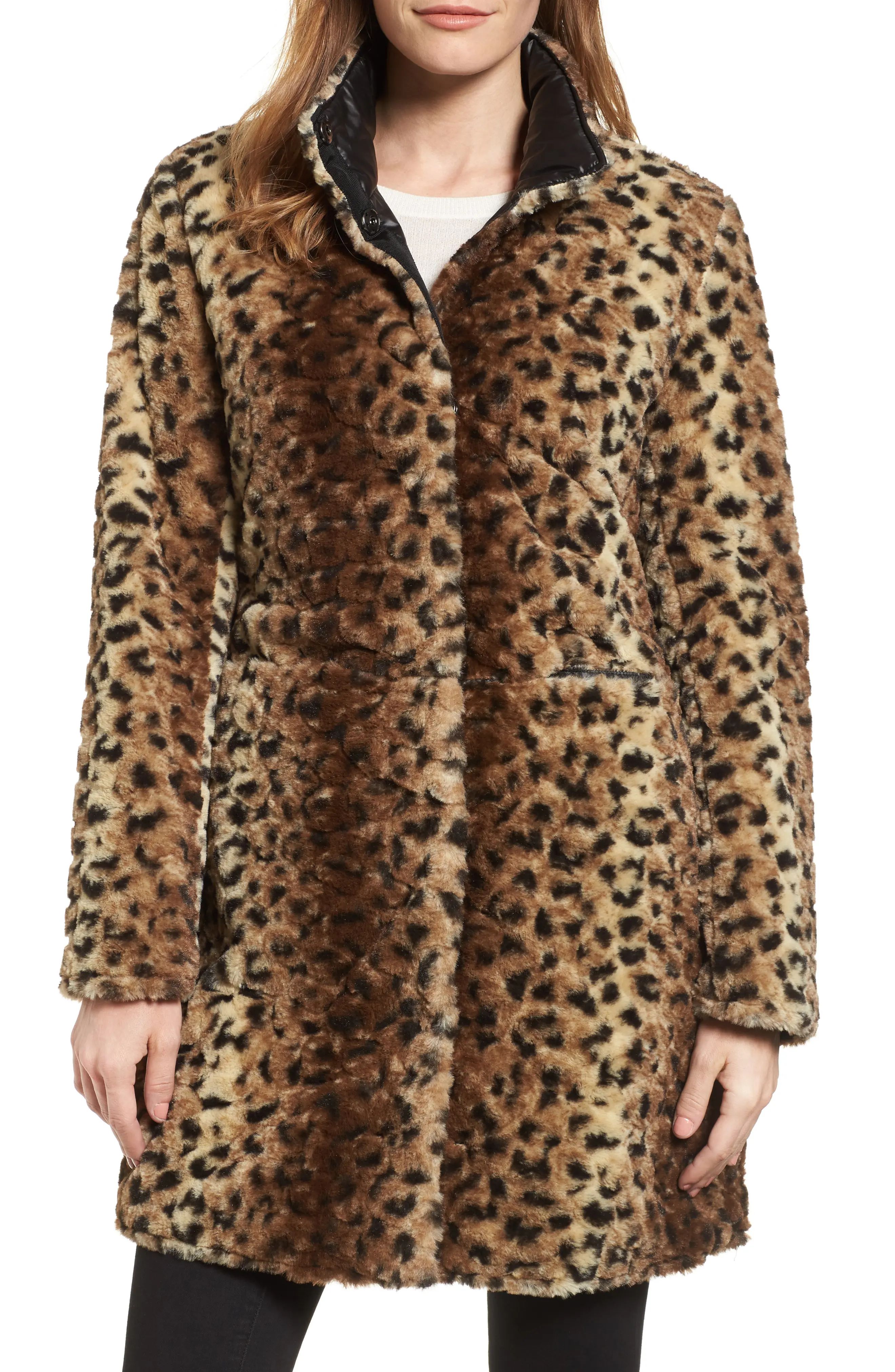 Reversible Faux Leopard Fur Coat | Nordstrom