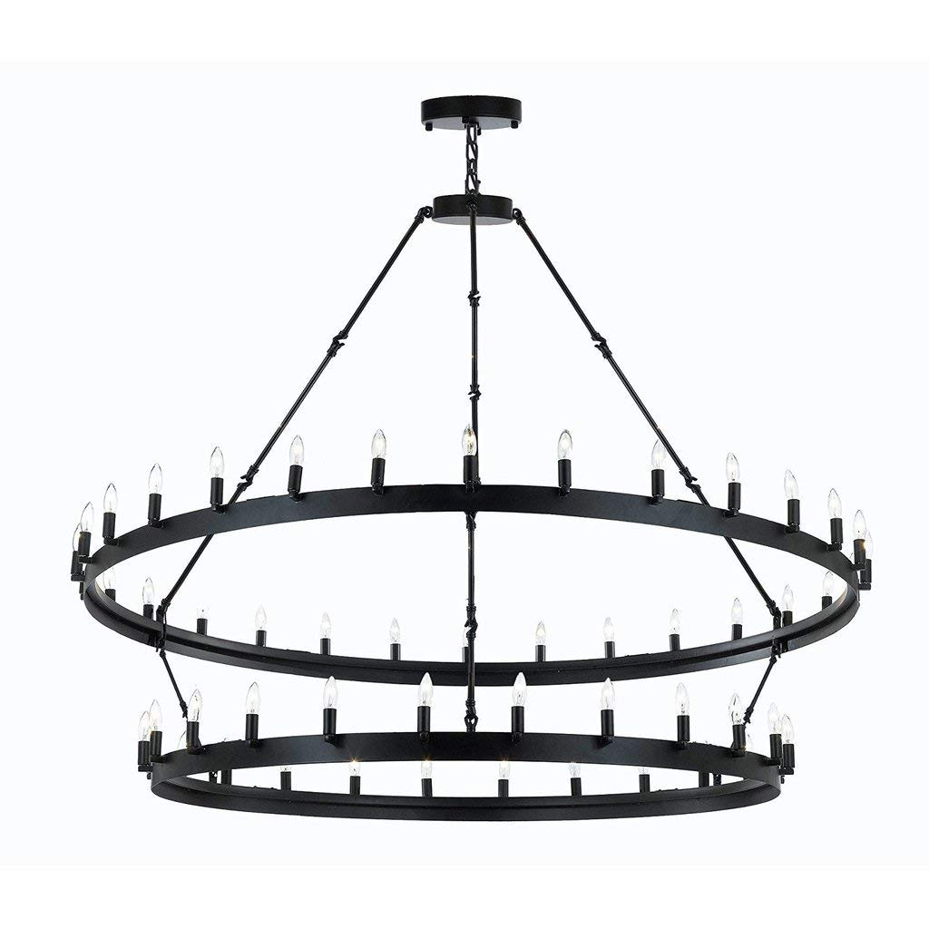 Wrought Iron Vintage Barn Metal Castile Chandelier Chandeliers Industrial Loft Rustic Lighting Great | Amazon (US)