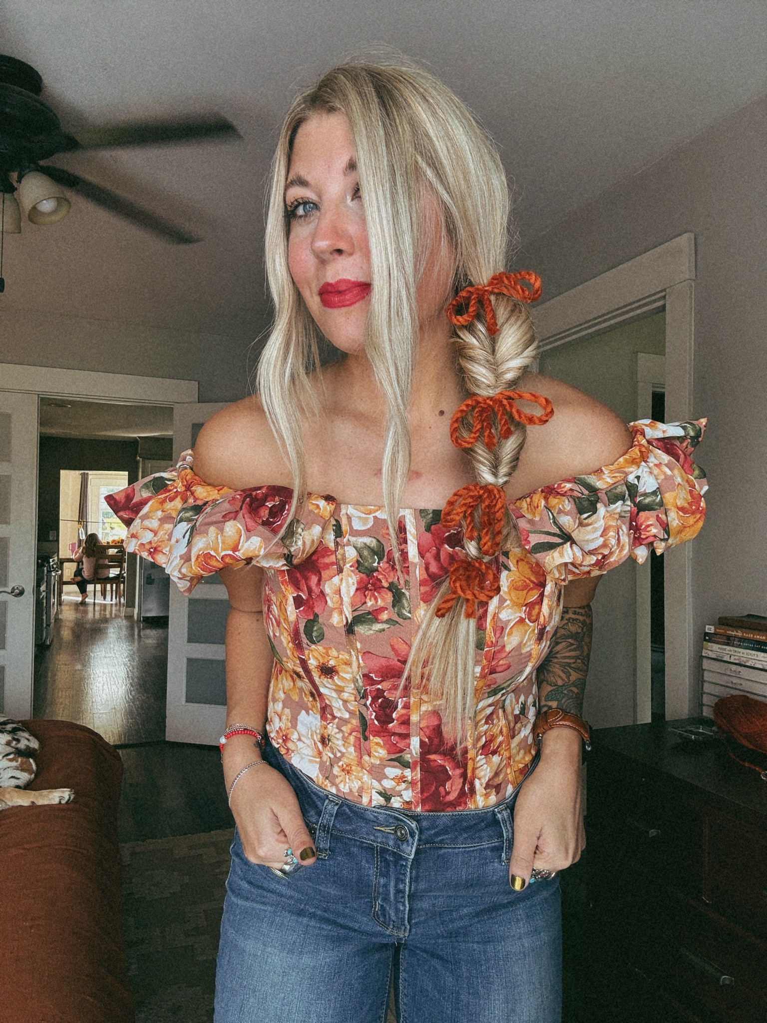 Fall outfit inspo 🍁✨ #falloutfit #braidedhair #corsettop #thanksgivingoutfit #bowhairstyle 

#LTKStyleTip #LTKVideo #LTKSeasonal