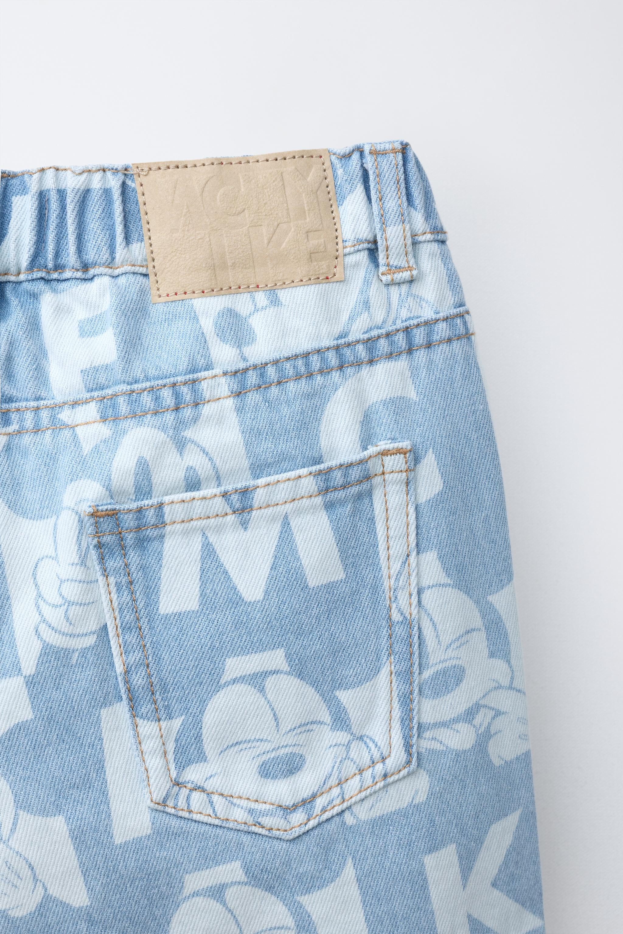 MICKEY MOUSE © DISNEY CHECKERBOARD DENIM SHORTS | Zara US