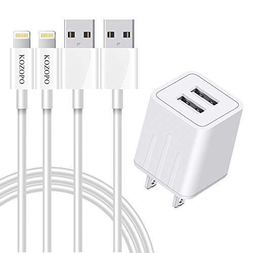 iPhone Charger, KOZOPO Fast Charging 6FT(2 Pack) Lightning Cable Data Sync Transfer Cord with 2 Port | Amazon (US)