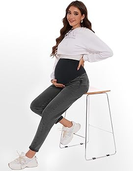 POSHGLAM Women's Maternity Jeans Over Belly Comfy Stretch Boyfriend Jeans Denim Pregnancy Pants, ... | Amazon (US)