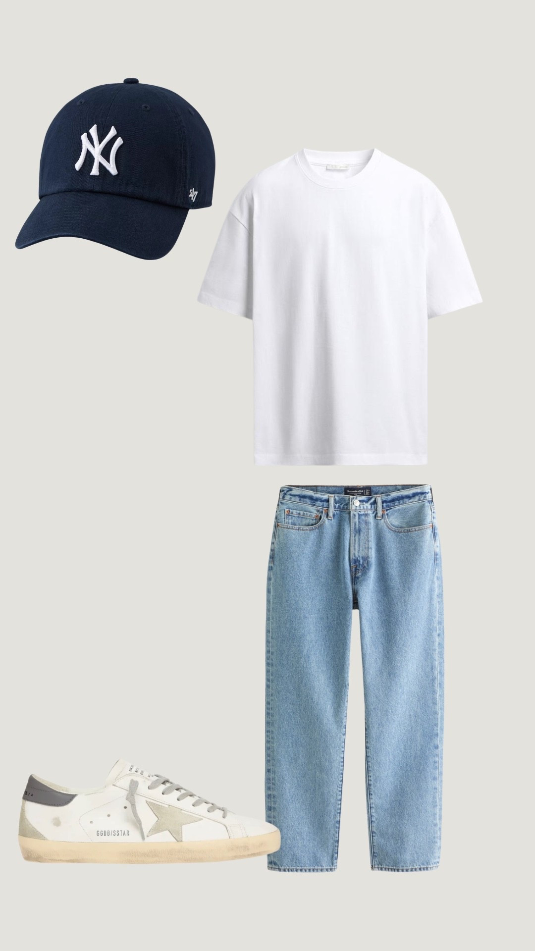 Clean summer uniform. White tee + light wash denim is one of those combos that never misses 🤝
Linked everything from the fit to the sneakers on my LTK.

#mensfashion #mensstyle #summeroutfits #streetstyle #menswear #everydaystyle #casualfits #summerstyle #minimalstyle #ootdmen #lightwashjeans #goldengoose #baseballcapstyle #fashionfinds #LTKmens

#LTKdayinmylife #LTKgrwm #LTKHome