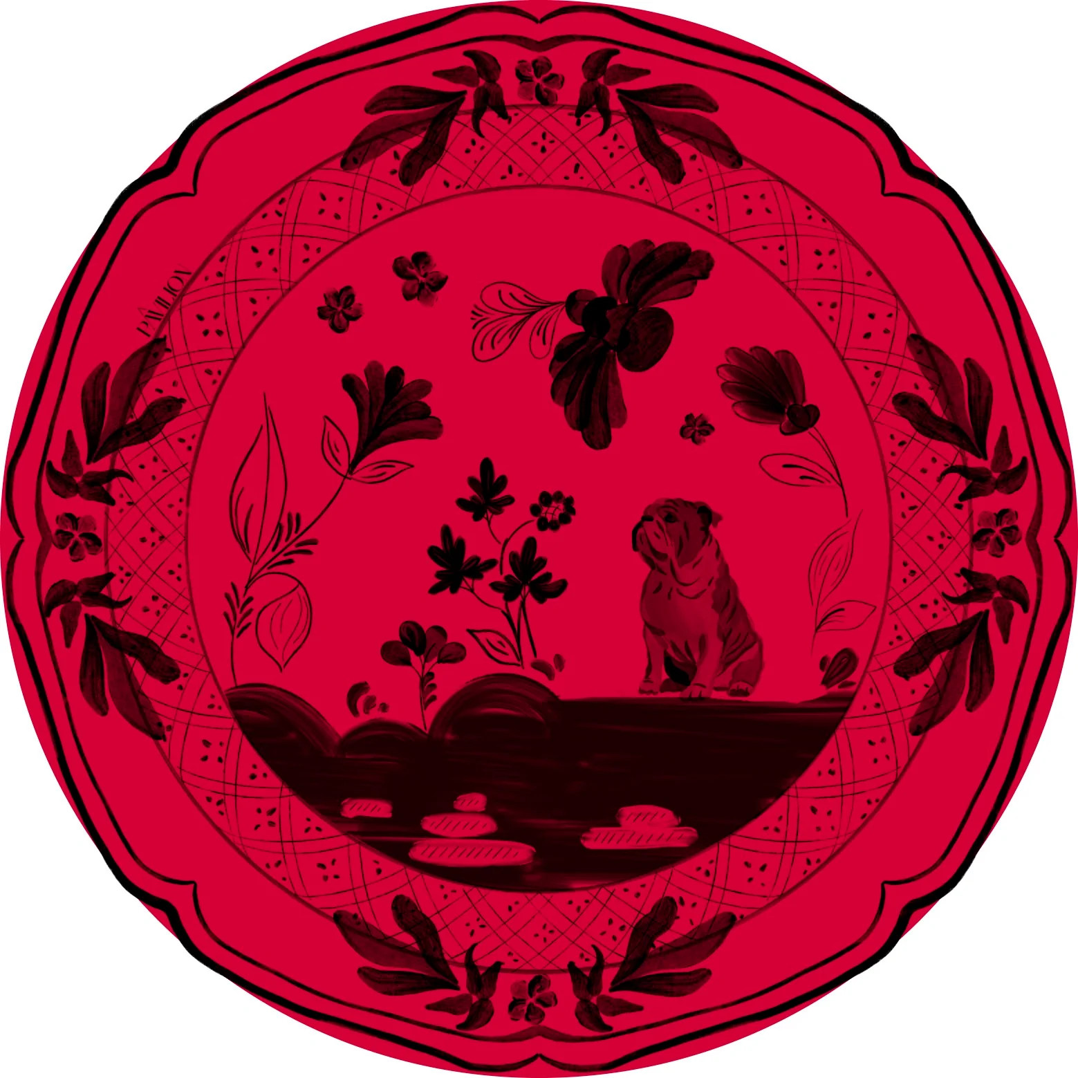 Athens Bulldog Red and Black Dessert Collegiate Paper Plates - 8 Pack | Pavilion Paper