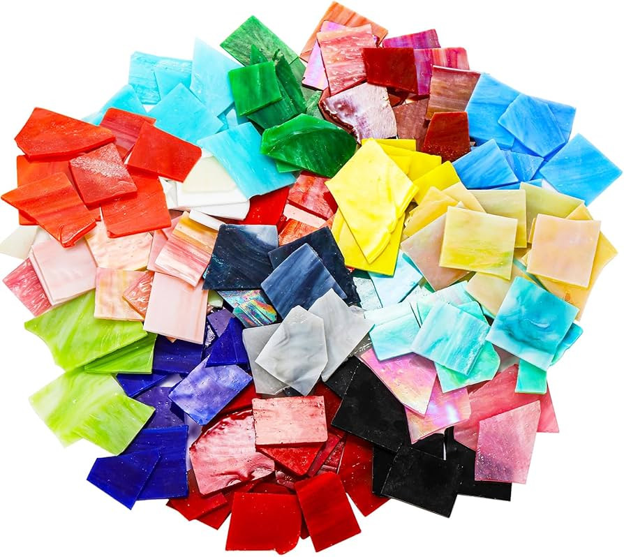 Nicunom 3.3 Lbs Irregular Stained Glass Scraps, Glass Mosaics Pieces Stained Glass Pieces Mosaic ... | Amazon (US)