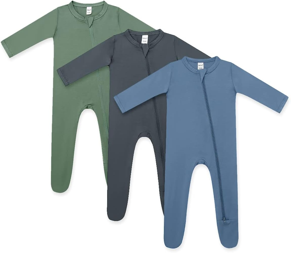Amazon.com: HAPIU Rayon from Bamboo Baby Footed Pajamas, 2 Way Zipper YKK, Footie for Baby Boy Gi... | Amazon (US)