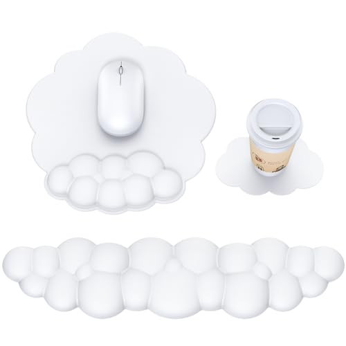 MOKURU Cloud Mouse Pad with Wrist Rest, Cloud Keyboard Wrist Rest, Wrist Rest for Computer Keyboard, Cloud Mouse Pad Wrist Support, Ergonomic Cloud Keyboard Mouse Wrist Support (White) | Amazon (US)