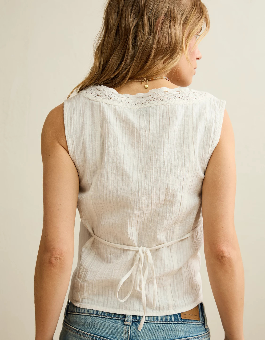 AE Lace-Trim Button-Up Cami | American Eagle Outfitters (US & CA)
