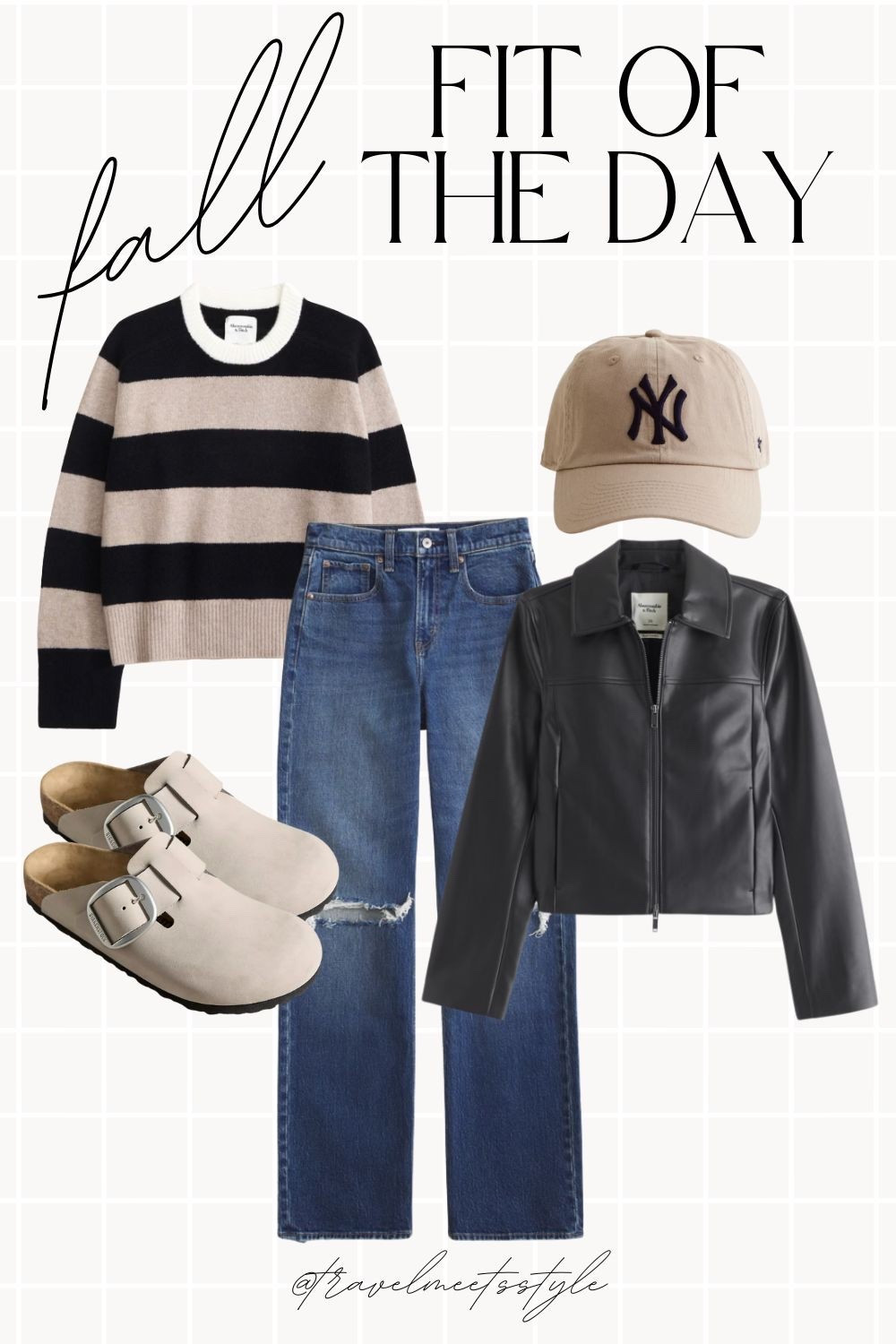 DAY 4 of fall fits I’m falling for rn 🍂 Entire look is from Abercrombie (except the clogs) and everything is currently up to 25% off! 



Fall outfits, fall fashion, fall outfit ideas, striped sweater, relaxed jeans, Abercrombie jeans, Birkenstocks, leather jacket, baseball cap 

#LTKSaleAlert #LTKStyleTip