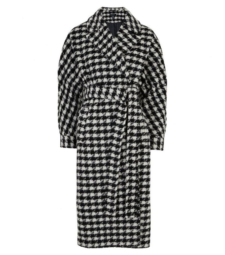 Black Dogtooth Belted Long Coat
						
						Add to Saved Items
						Remove from Saved Items | New Look (UK)