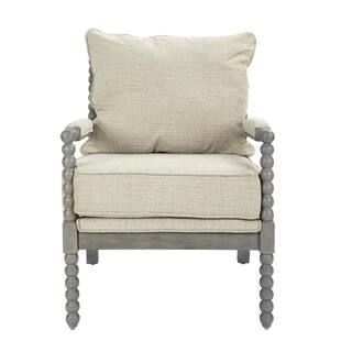 OSP Home Furnishings Abbot Linen Fabric Chair with Brushed Grey Base-ABB-BY6 - The Home Depot | The Home Depot