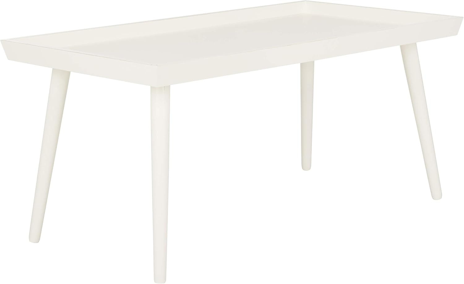 Safavieh Home Nonie Modern Antique White Tray Top Coffee Table | Amazon (US)
